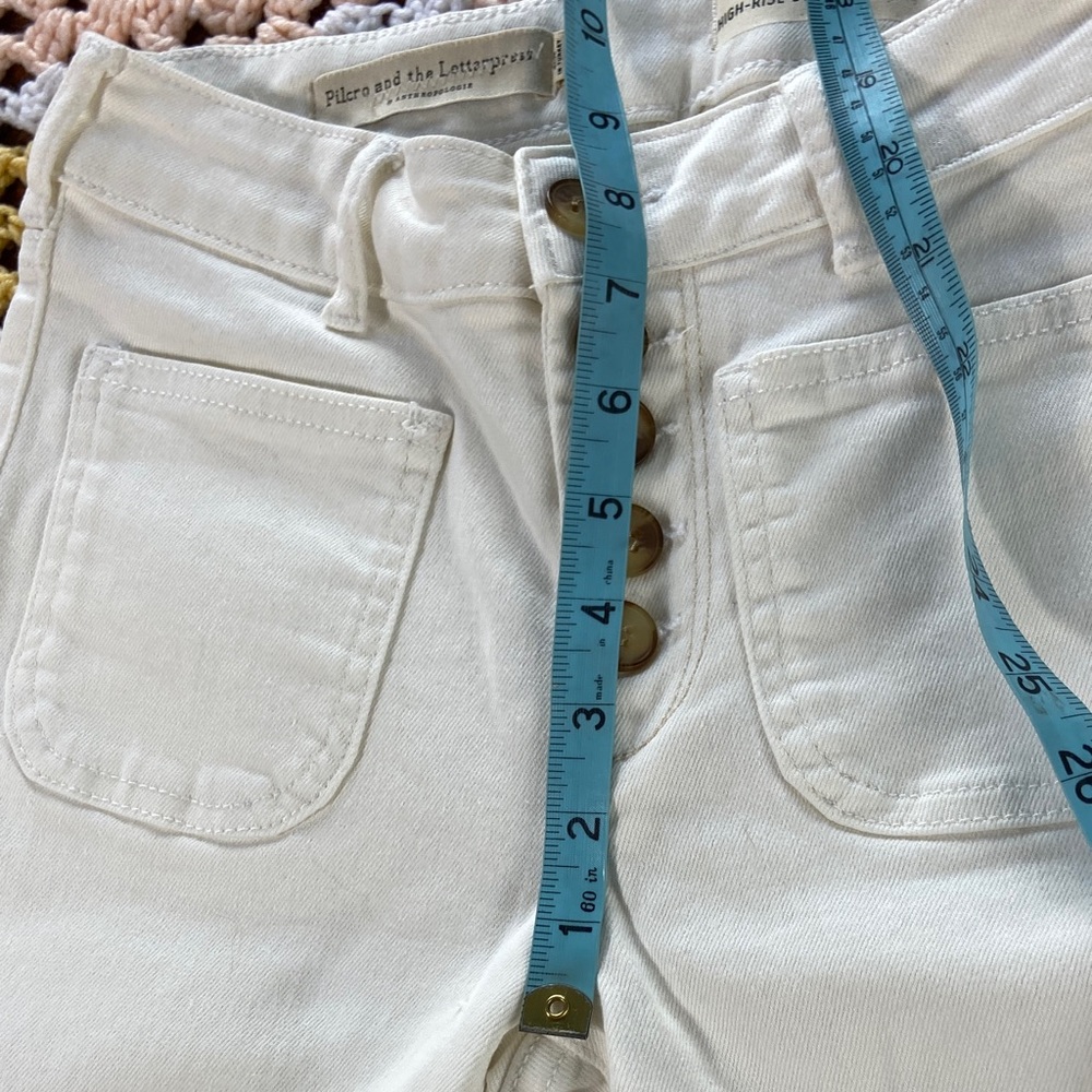 Pilcro and the Letterpress High Rise Denim Legging White Stretch Skinny Jeans 25 - Picture 7 of 10